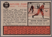 1962 Topps Baseball- #199 Gaylord Perry RC