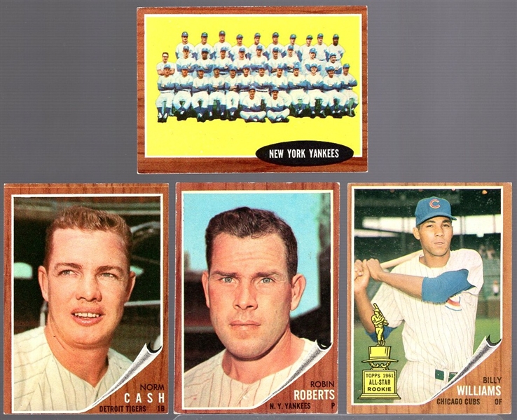 1962 Topps Baseball- 4 Diff