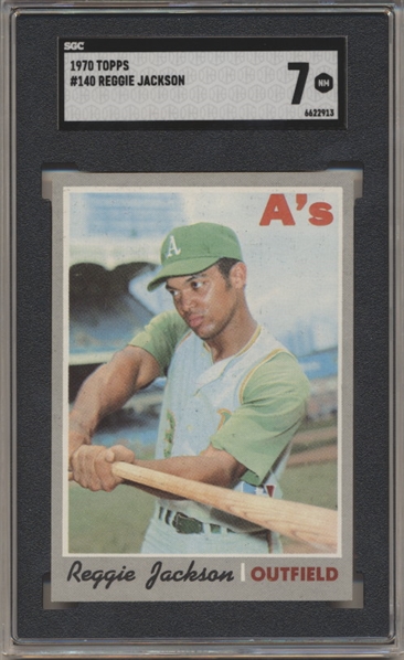 1970 Topps Baseball- #140 Reggie Jackson, As- SGC 7 (NM)