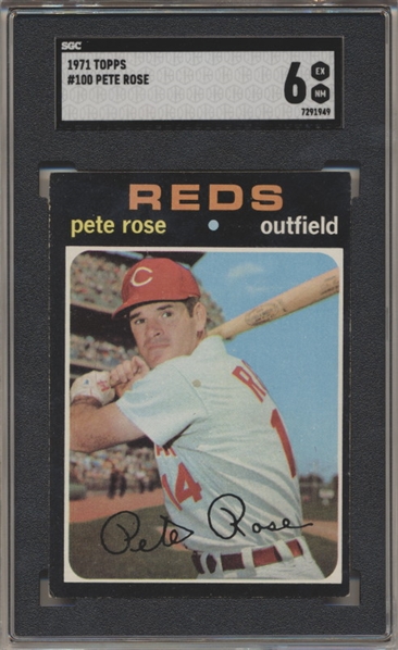 1971 Topps Baseball- #100 Pete Rose, Reds- SGC 6 (Ex-NM)