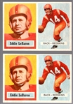 1957 Topps Football- #1 Eddie Lebaron, Redskins- 2 Cards