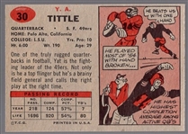 1957 Topps Football- #30 Y.A. Tittle, 49ers
