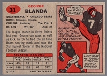1957 Topps Football- #31 George Blanda, Bears