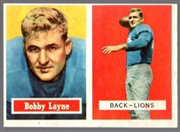 1957 Topps Football- #32 Bobby Layne, Lions