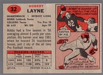 1957 Topps Football- #32 Bobby Layne, Lions