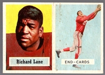 1957 Topps Football- #85 Dick Lane RC, Cardinals