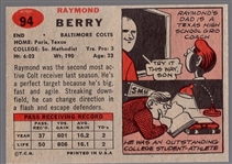 1957 Topps Football- #94 Raymond Berry RC, Colts