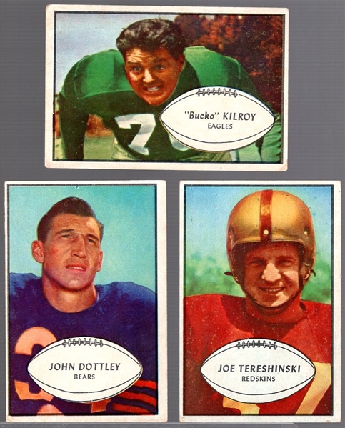 1953 Bowman Football- 3 Diff