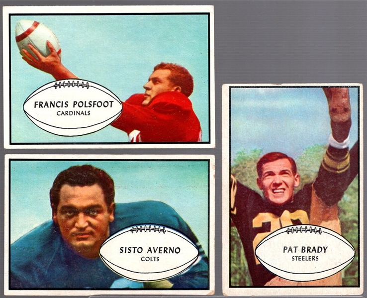 1953 Bowman Football- 3 Diff