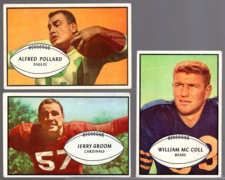 1953 Bowman Football- 3 Diff