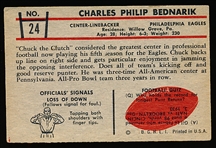1953 Bowman Football- #24 Chuck Bednarik, Eagles