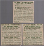 1952 Red Man Bb- No Tabs- 3 Diff- All with March expiration backs.