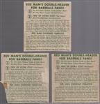 1952 Red Man Bb- No Tabs- 3 Diff- All with March expiration backs.