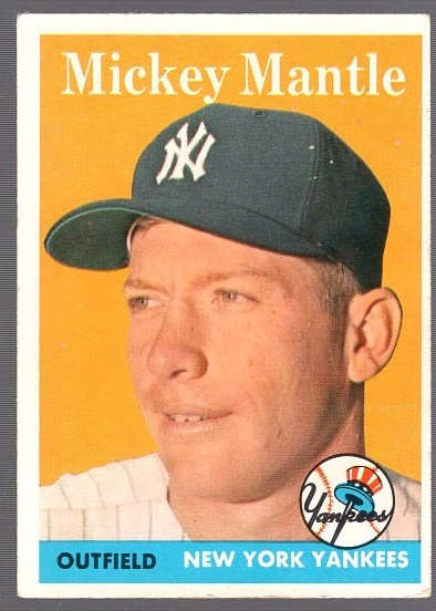 1958 Topps Baseball- #150 Mickey Mantle, Yankees