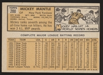 1963 Topps Baseball- #200 Mickey Mantle, Yankees