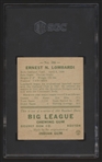 1938 Goudey Heads Up Baseball- #246 E. Lombardi, Reds- Black Baseball After Reds Variation- SGC 3 (Vg)