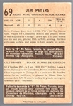 1953-54 Parkhurst Hockey- #69 Jim Peters, Black Hawks