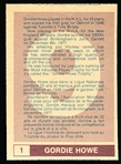 1977-78 O-Pee-Chee WHA Hockey- #1 Gordie Howe