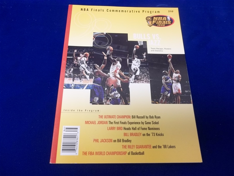 1998 NBA Finals Program- Bulls vs. Jazz- Unscored
