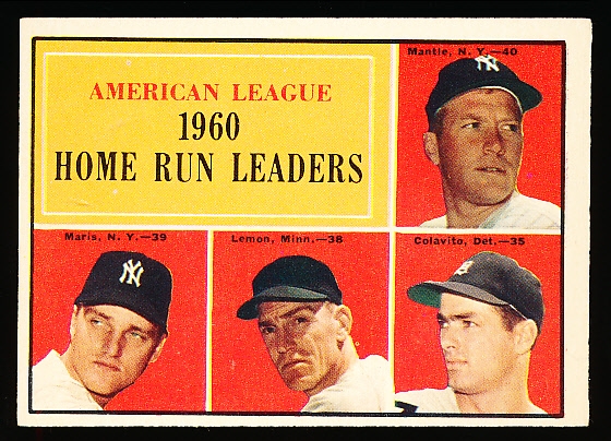 1961 Topps Bb- #44 AL Home Run Leaders