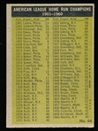1961 Topps Bb- #44 AL Home Run Leaders