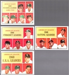 1961 Topps Bb- 4 Diff AL Leaders