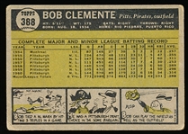 1961 Topps Baseball- #388 Clemente, Pirates