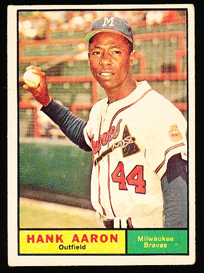 1961 Topps Baseball- #415 Hank Aaron, Braves