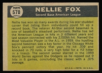 1961 Topps Baseball- #570 Nellie Fox All Star- Hi#