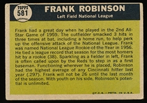 1961 Topps Baseball- #581 Frank Robinson All Star- Hi#