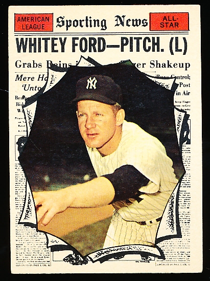 1961 Topps Baseball- #586 Whitey Ford All Star- Hi# 