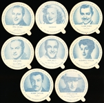 1952 Dixie Nelson's Cloverland Ice Cream Lid Complete Movie, Cowboy, & TV Star Set of 24