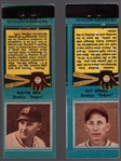 1934 Diamond Match- Baseball “Silver Border" Match Covers- 2 Diff