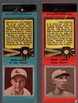 1934 Diamond Match- Baseball “Silver Border" Match Covers- 2 Diff