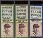 1935-36 Diamond Match- Baseball Match Covers- Clairborne Bryant, Cubs-3 Matchbook Covers