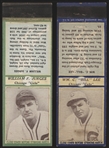 1936-37 Diamond Match- Baseball Match Covers- 2 Diff Chicago Cubs